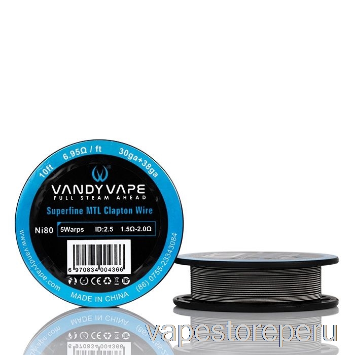 Bobinas De Alambre Mtl Superfinas Vape Recargables Vandy Vape - Cable Clapton Ni80 De 10 Pies 6,95 Ohmios